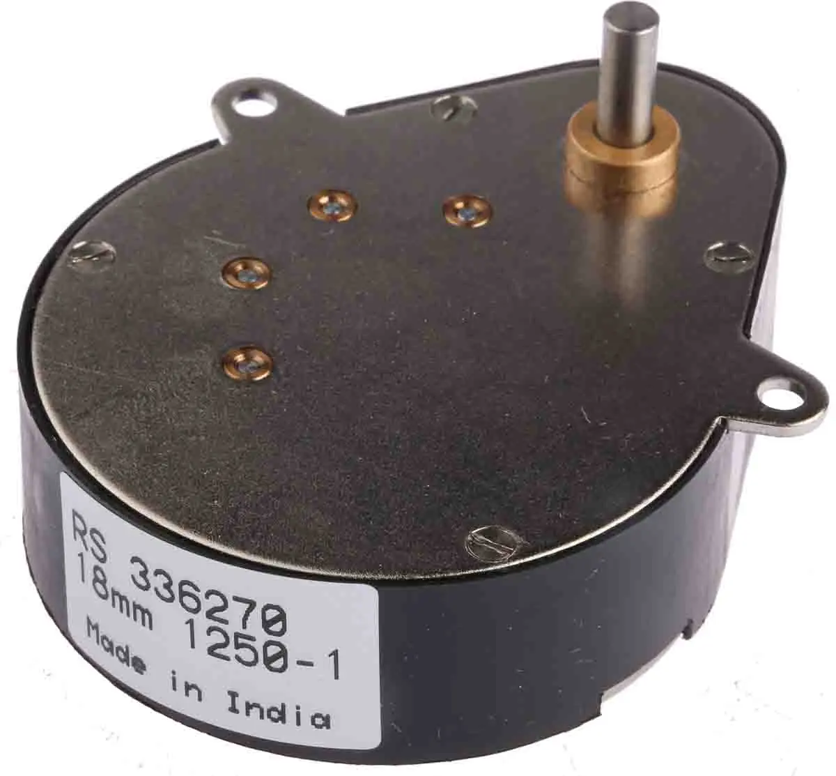Produktfoto 1 von RS PRO 1250:1 Synchron Getriebe / 0.6 Nm 8800rpm, Ø 49.5 mm, Schaft-Ø 4 mm, 50 mm x 36.5 mm x 62.8 mm