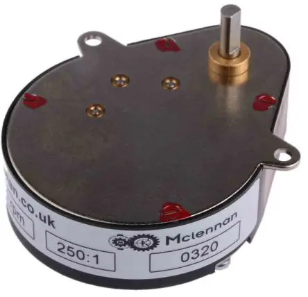 Produktfoto 1 von McLennan Servo Supplies 250:1 Eiförmiges Getriebe Getriebe 1.7 W / 0.8 Nm 20U/min, Ø 49.2 mm, Schaft-Ø 4 mm, 47.6 mm x