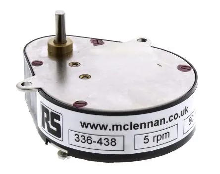 Produktfoto 1 von McLennan Servo Supplies 50:1 Synchron Getriebe / 0.8 Nm 100U/min, Ø 49.2 mm, Schaft-Ø 4 mm, 47.6 mm x 16.5 mm x 62.8mm