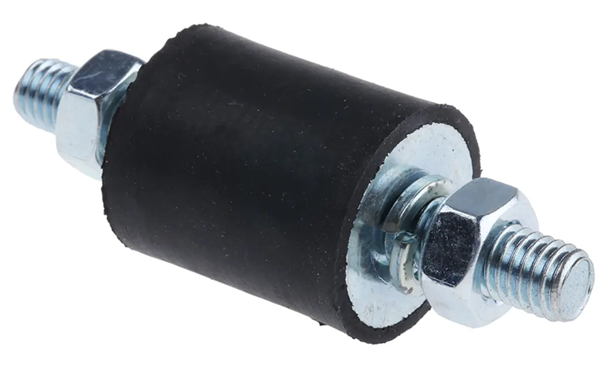 Produktfoto 1 von FIBET Gummi Vibrationsdämpfer, Außen-/Außengewinde Puffer M8, Ø 25mm x 70mm
