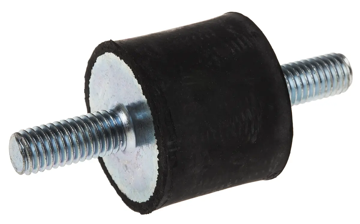 Produktfoto 1 von FIBET Gummi Vibrationsdämpfer, Außen-/Außengewinde Puffer M8, Ø 25mm x 60mm
