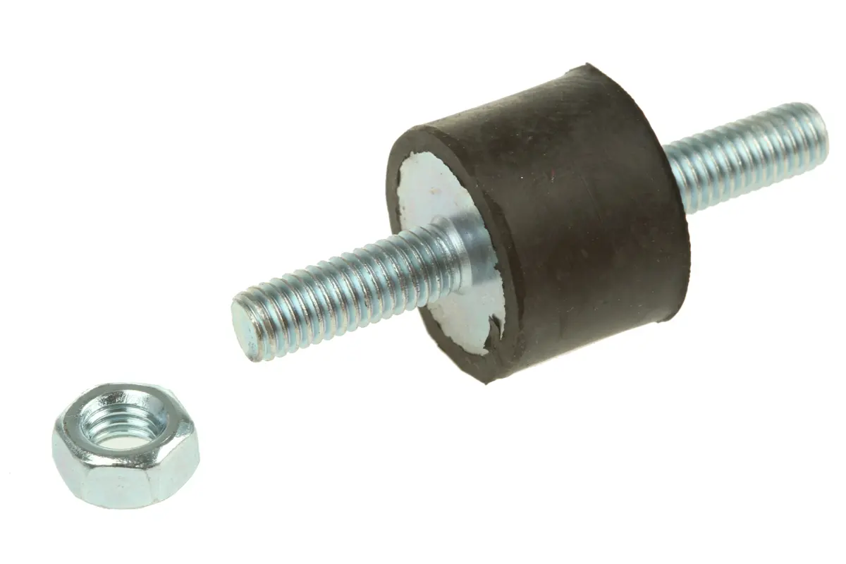 Produktfoto 1 von FIBET Gummi Vibrationsdämpfer, Außen-/Außengewinde Puffer M6, Ø 20mm x 51mm