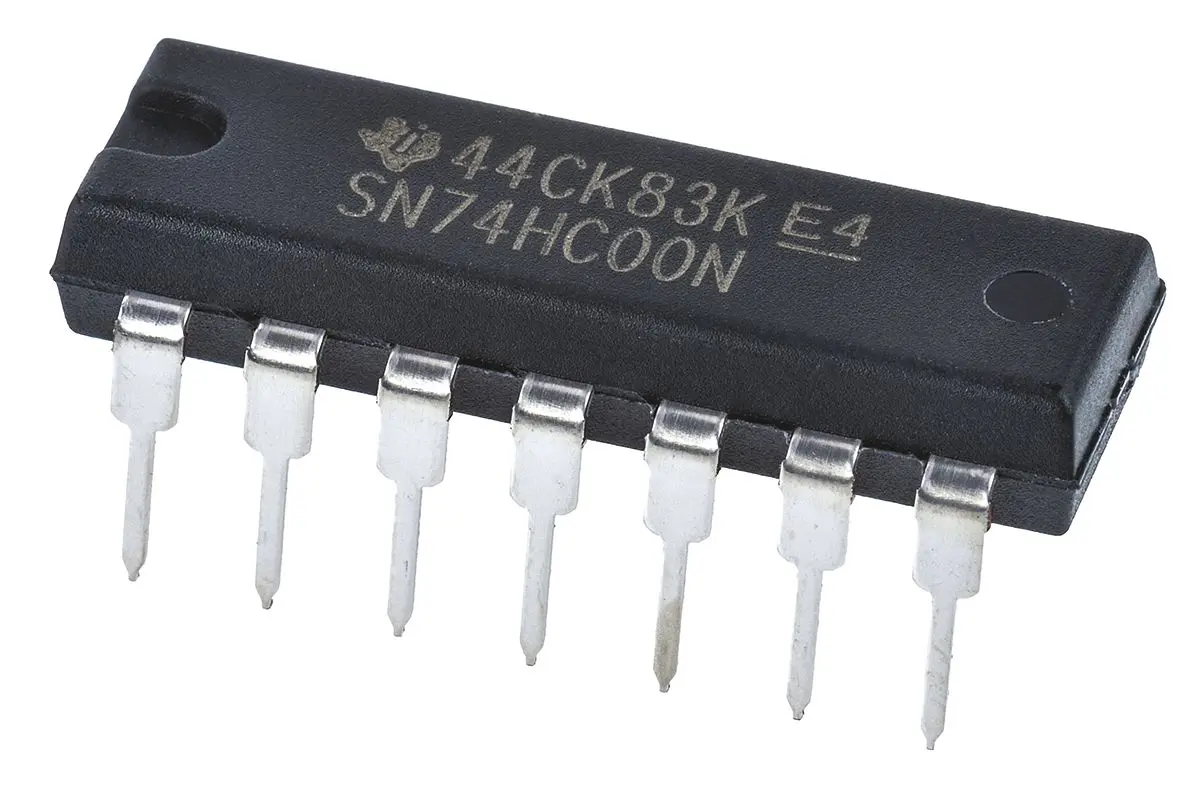 Produktfoto 1 von Texas Instruments Logikgatter, 4-Elem., NAND, HC, 5.2 mA, 14-Pin, PDIP, 2