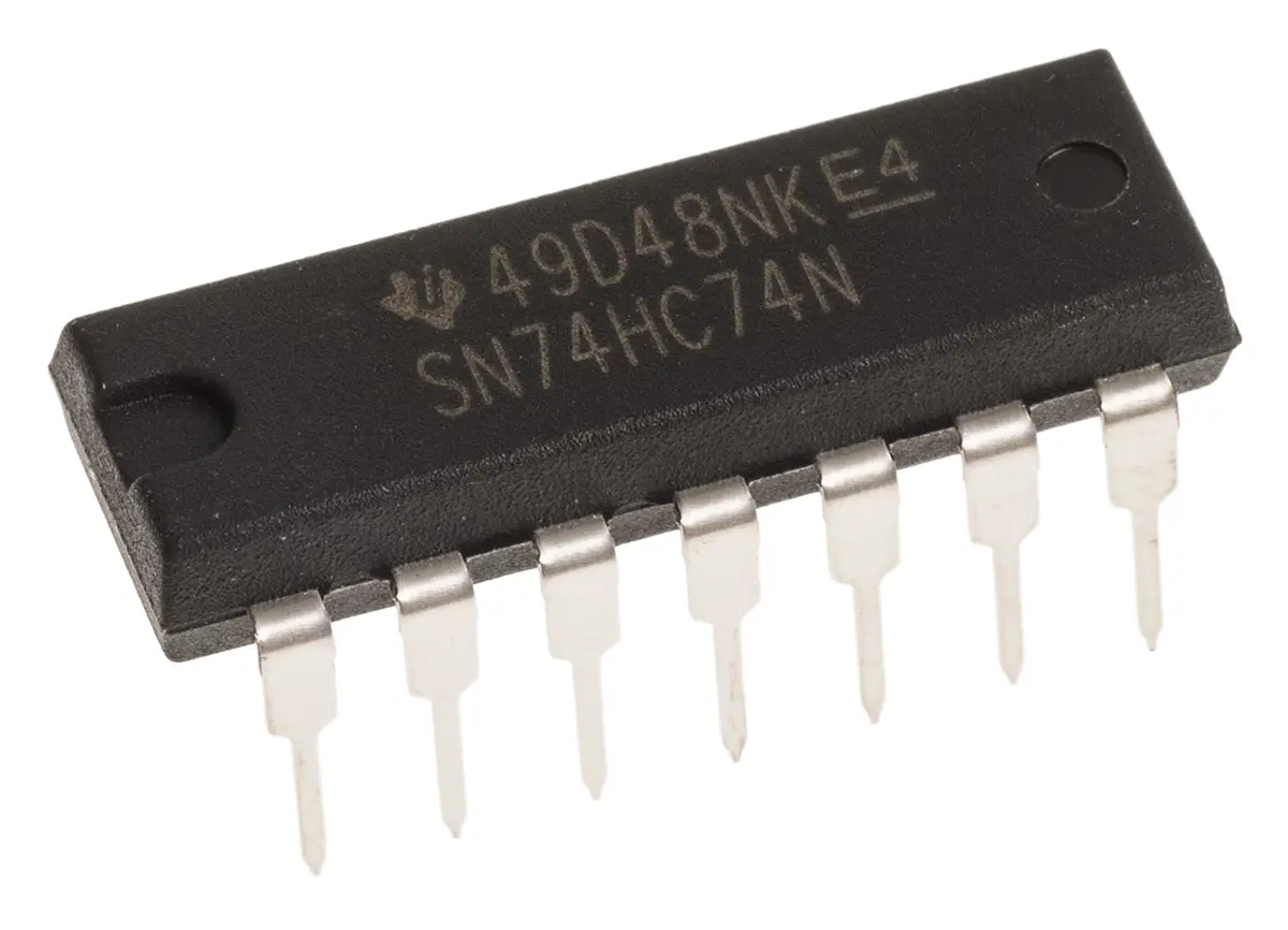 Produktfoto 1 von Texas Instruments IC Flip-Flop 2, HC, Einseitig, PDIP, 14-Pin