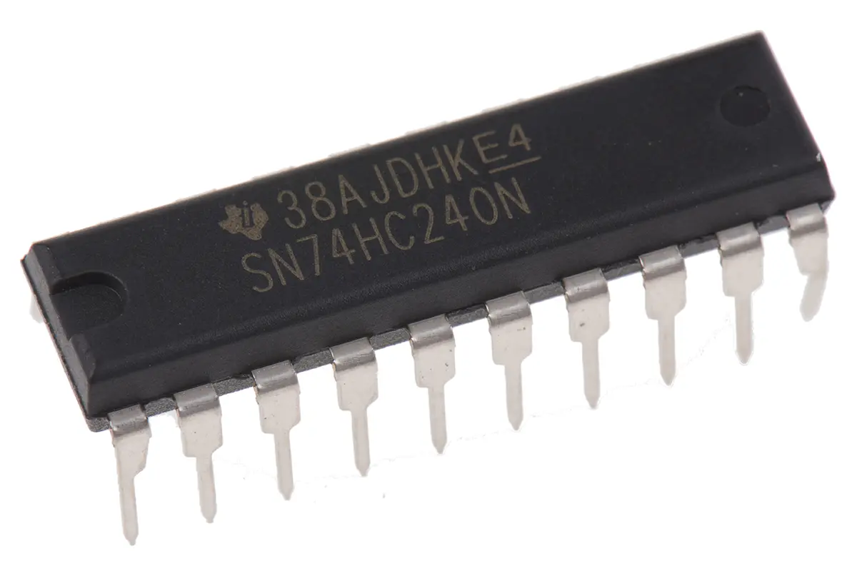 Produktfoto 1 von Texas Instruments Buffer & Line-Driver Buffer & Line-Driver HC 8-Bit Tri-State Invertierer 20-Pin PDIP