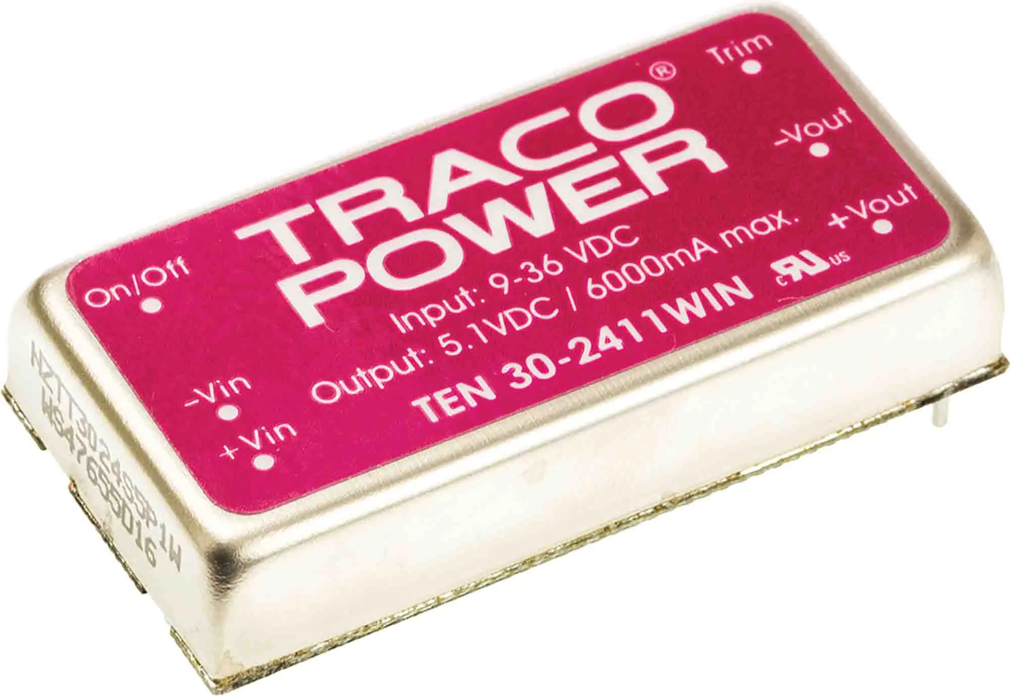 TRACOPOWER TEN 30WIN DC/DC-Wandler 30W 24 V dc IN, 5V dc OUT / 6A Durchsteckmontage 1.5kV dc isoliert