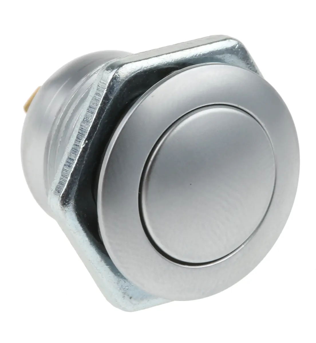 Produktfoto 1 von ITW 57M Miniaturdruckschalter lichtdurchlässig Rastend Panel Ø 16.1 mm, SPST / 250mA 48 V dc 1.5 kV ac, IP67