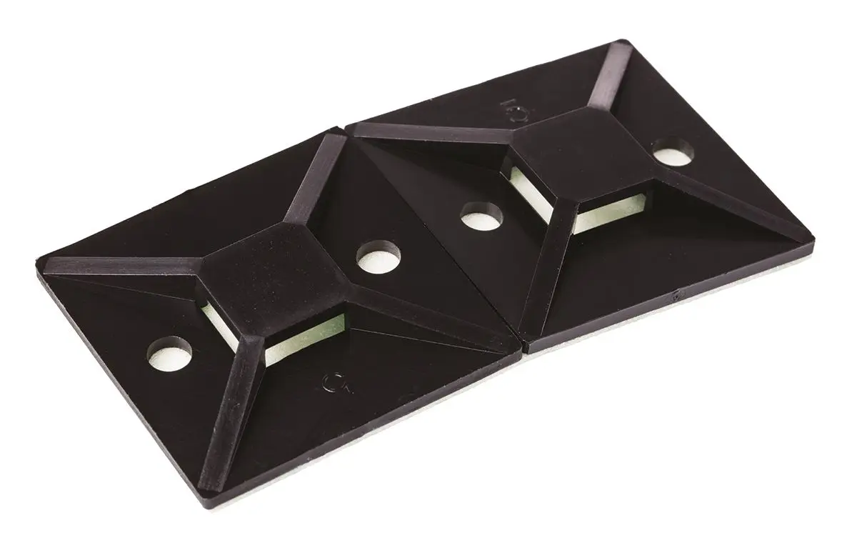Produktfoto 1 von HellermannTyton MB Befestigungssockel, Nylon 6.6 Schwarz 38 mm x 10 mm Kabelbinder x 38mm für 4.7 mm