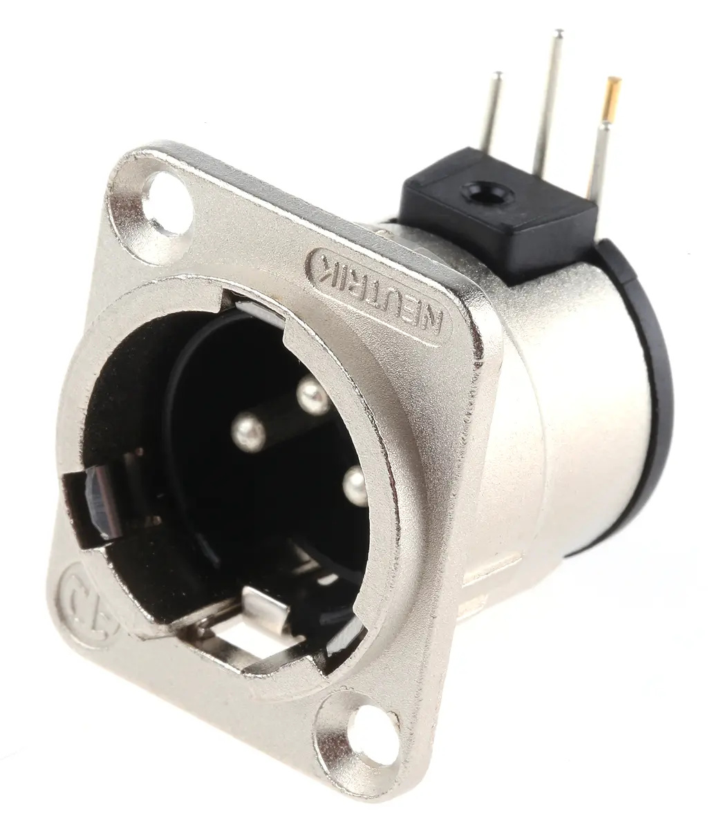 Produktfoto 1 von Neutrik gewinkelt 3-polig Panel Stecker Silber auf Nickel Natur XLR-Steckverbinder, 50 V