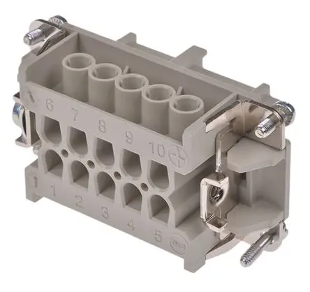 Produktfoto 1 von EPIC H-BE Modul für robusten Stromversorgungsstecker Buchse, 10-polig 16A, Kabel, Steckverbindereinsatz