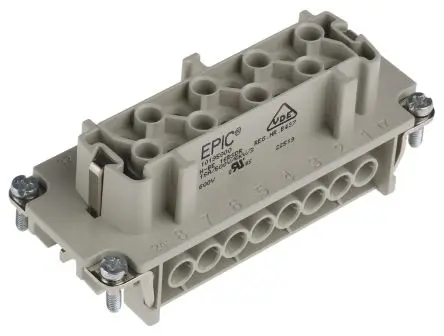Produktfoto 1 von EPIC H-BE Modul für robusten Stromversorgungsstecker Buchse, 16-polig 16A, Kabel, Steckverbindereinsatz