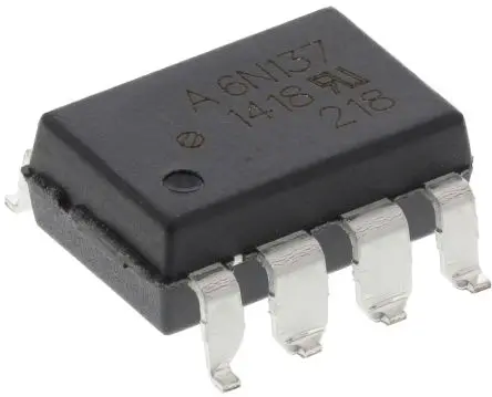 Produktfoto 1 von Broadcom 6N137, AEC-Q100 Oberfläche 1 Optokoppler DC-In, 8-Pin DIP, Isolation 3750 V ac