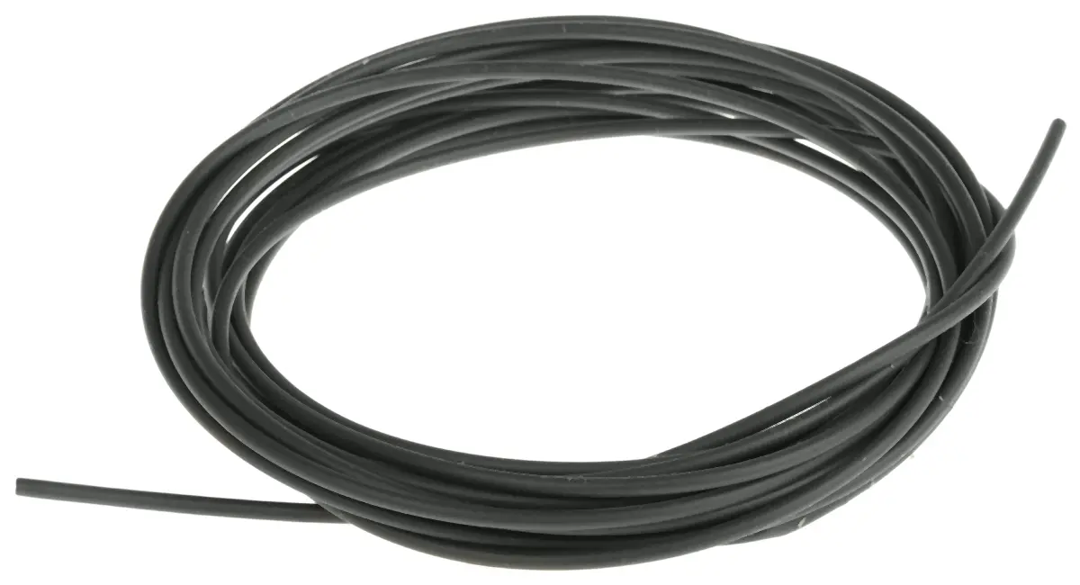 Produktfoto 1 von HellermannTyton TF21 Wärmeschrumpfschlauch, Polyolefin vernetzt Schwarz, Ø 1.6 mm Schrumpfrate 2:1, Länge 5m