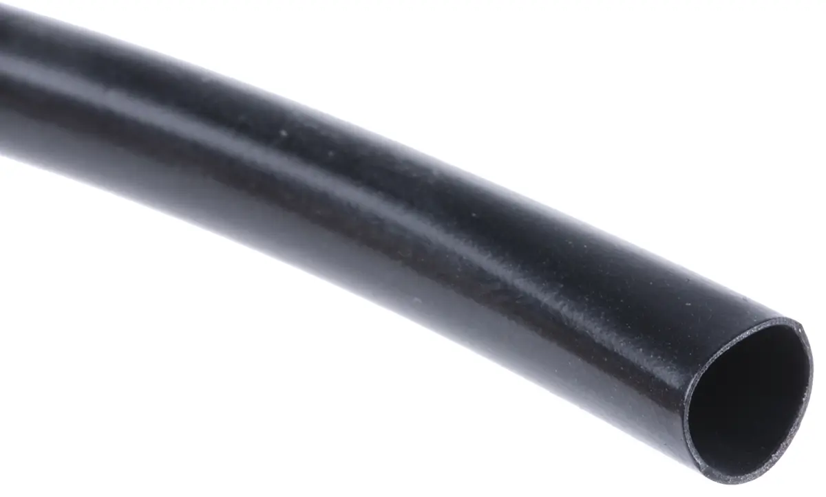 Produktfoto 1 von HellermannTyton LVR Wärmeschrumpfschlauch, Polyvinylchlorid Schwarz, Ø 6.4 mm Schrumpfrate 2:1, Länge 5m