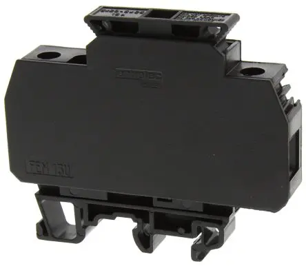 Produktfoto 1 von Entrelec MU Reihenklemme mit Sicherungshalter 1 Schwarz, 10mm², 16 mm², 750V Schraubbefestigung Abgesichert