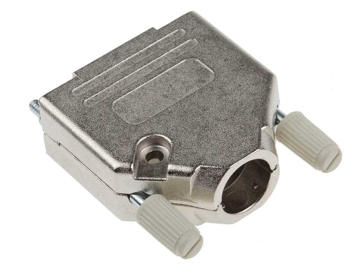 Produktfoto 1 von MH Connectors MHDTZK-RA D-Sub-Gehäuse Gerade, 15-polig, D: D-Sub-Gehäuse Zugentlastung, Silber, Größe A, aus Zink