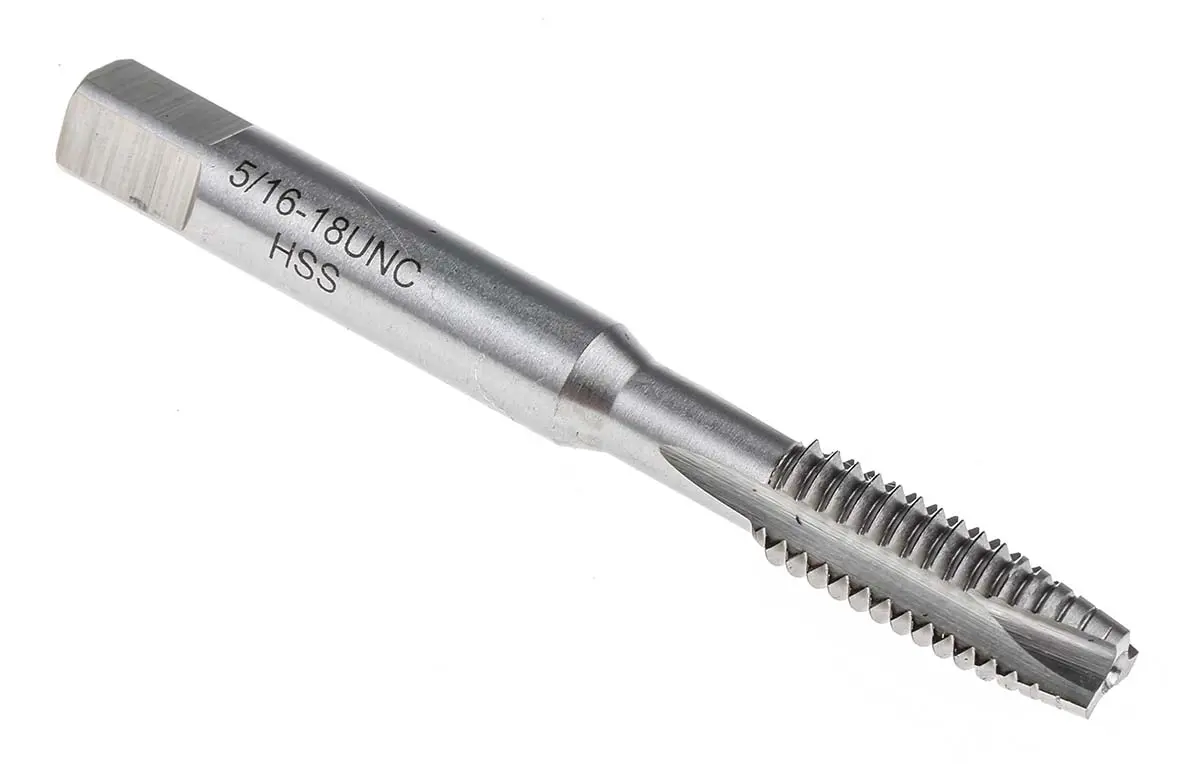 Produktfoto 1 von RS PRO Gewindebohrer HSS Maschinen, UNC Spiralkopf, Rechtsgewinde, 1-teilig 5/16/18