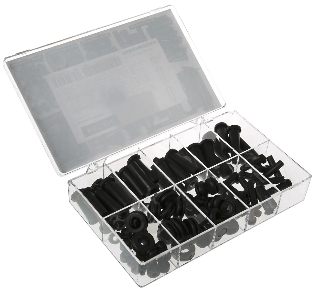 Produktfoto 1 von HellermannTyton Kabeltüllen-Satz, Typ Kabeltülle Polyvinylchlorid Schwarz -30 °C min. 60 °C max.