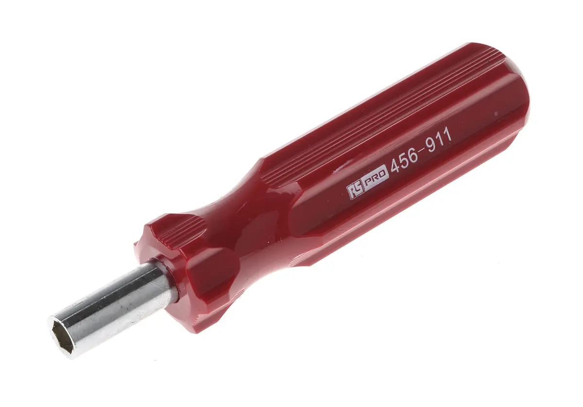 Produktfoto 1 von RS PRO 1/4 in Sechskant Steckschlüssel-Handgriff Schließer (NO), Länge 120 mm / Klinge 24 mm