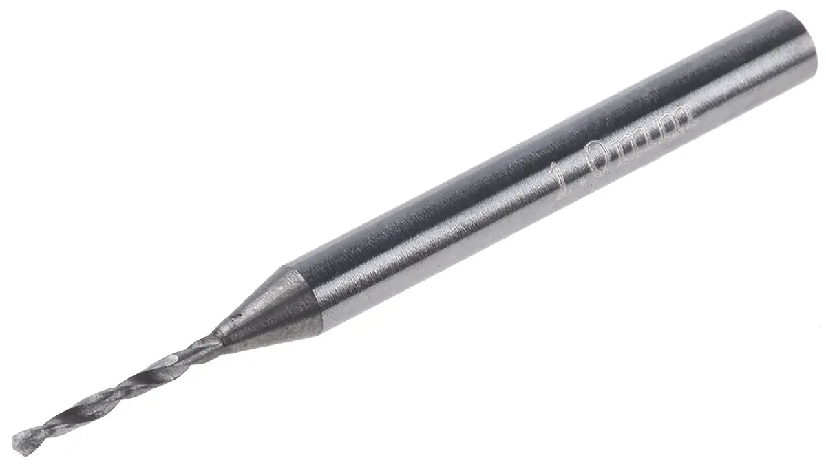 Produktfoto 1 von RS PRO Carbid Leiterplattenbohrer, Ø 1mm