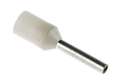 Produktfoto 1 von RS PRO Aderendhülsen-Crimp, Stift ø 1.5 mm, Weiß, Nylon, 8.0 mm, 14.5mm, Isoliert, 18 AWG max.