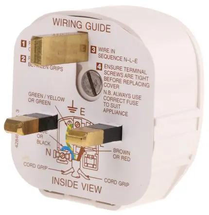 Produktfoto 1 von MK Electric Netzstecker Kabel 13A, 2+E Britisch Polyvinylchlorid, Urea Formaldehyd, 250V Weiß Schraubbefestigung, für UK