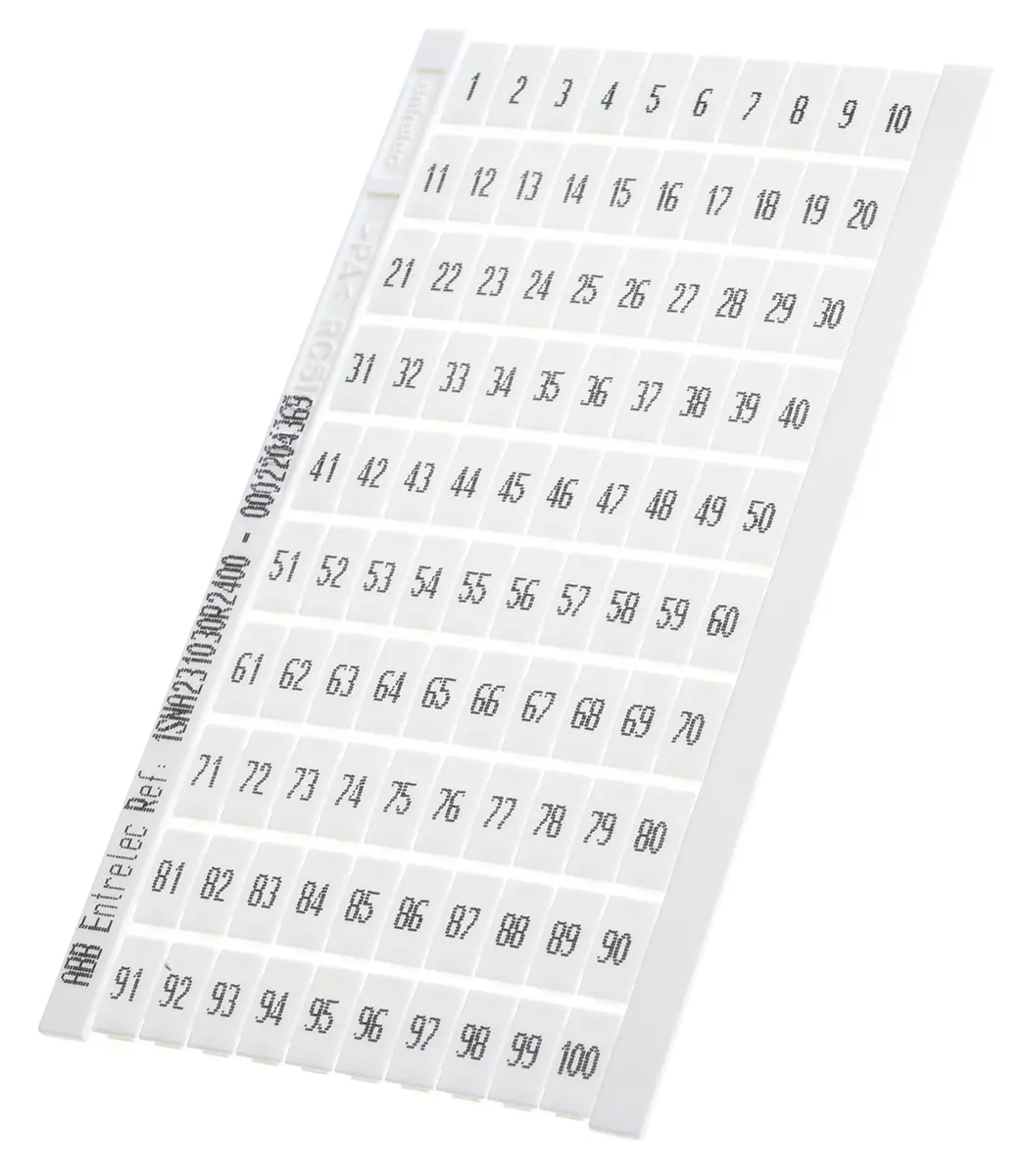 Produktfoto 1 von Entrelec RC Polycarbonat Markierungskarte für Anschlussklemmenblock