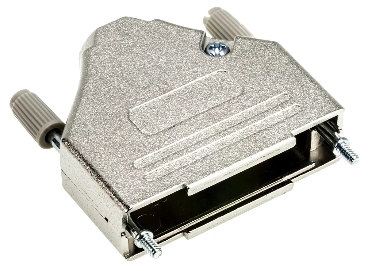 Produktfoto 1 von MH Connectors MHDTZK-RA D-Sub-Gehäuse Gerade, 25-polig, D: D-Sub-Gehäuse Zugentlastung, Silber, Größe B, aus Zink