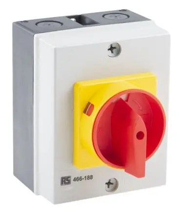 Produktfoto 1 von RS PRO LB Trennschalter 3-polig DIN-Hutschiene 40A 15 kW Rot IP65 3-phasig