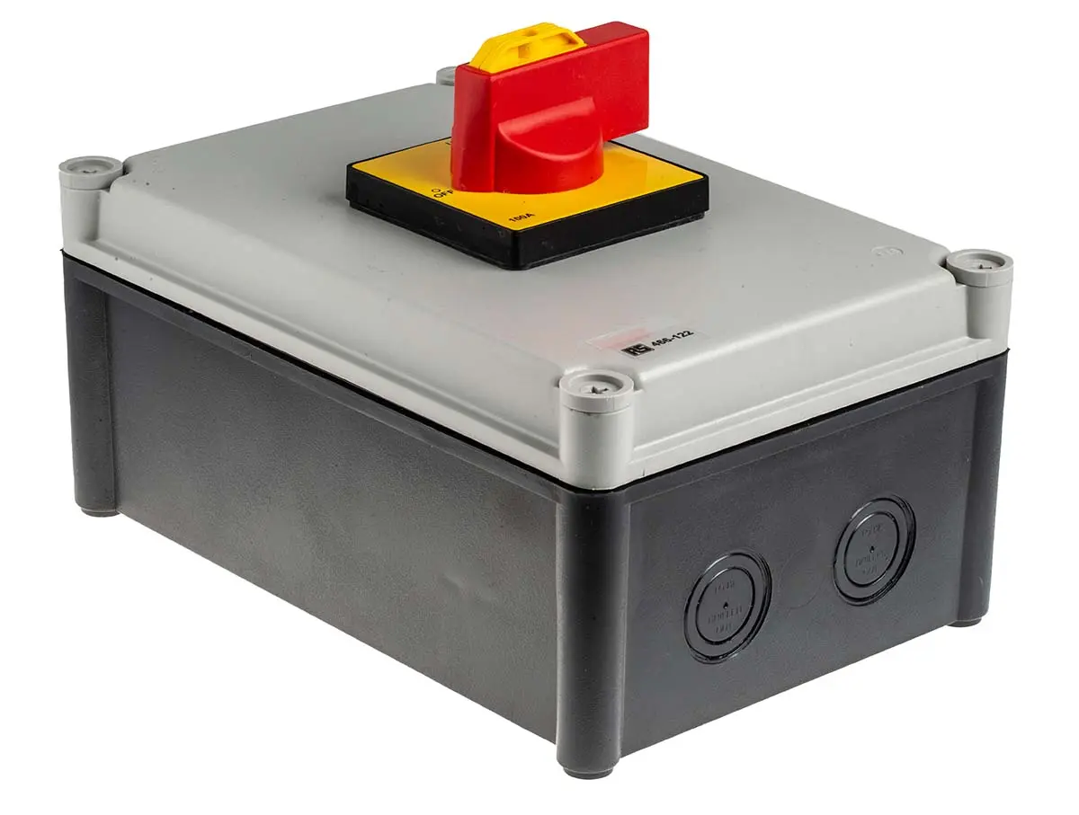 Produktfoto 1 von RS PRO Trennschalter 4P-polig 100A DIN-Schiene Rot IP 65 45kW 690V ac 3-phasig