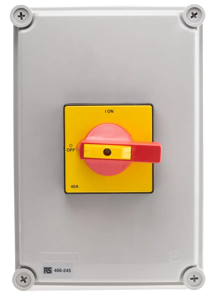 Produktfoto 1 von RS PRO Trennschalter 8P-polig 40A DIN-Schiene Rot IP 65 15kW 690V ac