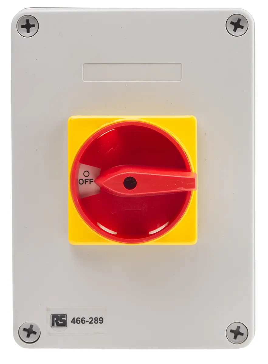 Produktfoto 1 von RS PRO Trennschalter 3-polig 80A DIN-Schiene Rot IP 65 30kW 690V ac 3-phasig