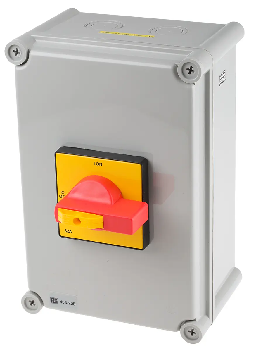 Produktfoto 1 von RS PRO Trennschalter 8P-polig 32A DIN-Schiene Rot IP 65 11kW 690V ac