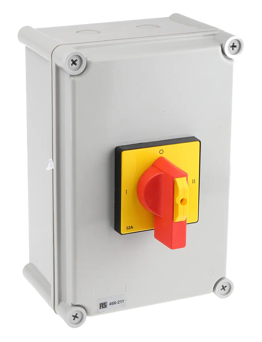 Produktfoto 1 von RS PRO Trennschalter 4P-polig 32A DIN-Schiene Rot IP 65 11kW 750V 3-phasig Schließer/Öffner