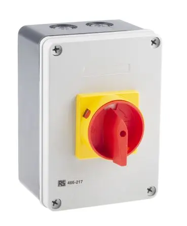 Produktfoto 1 von RS PRO LB Trennschalter 4-polig DIN-Hutschiene 80A 37 kW Rot IP65 3-phasig