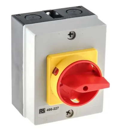 RS PRO LB Trennschalter 4-polig DIN-Hutschiene 32A 11 kW Rot IP65 3-phasig
