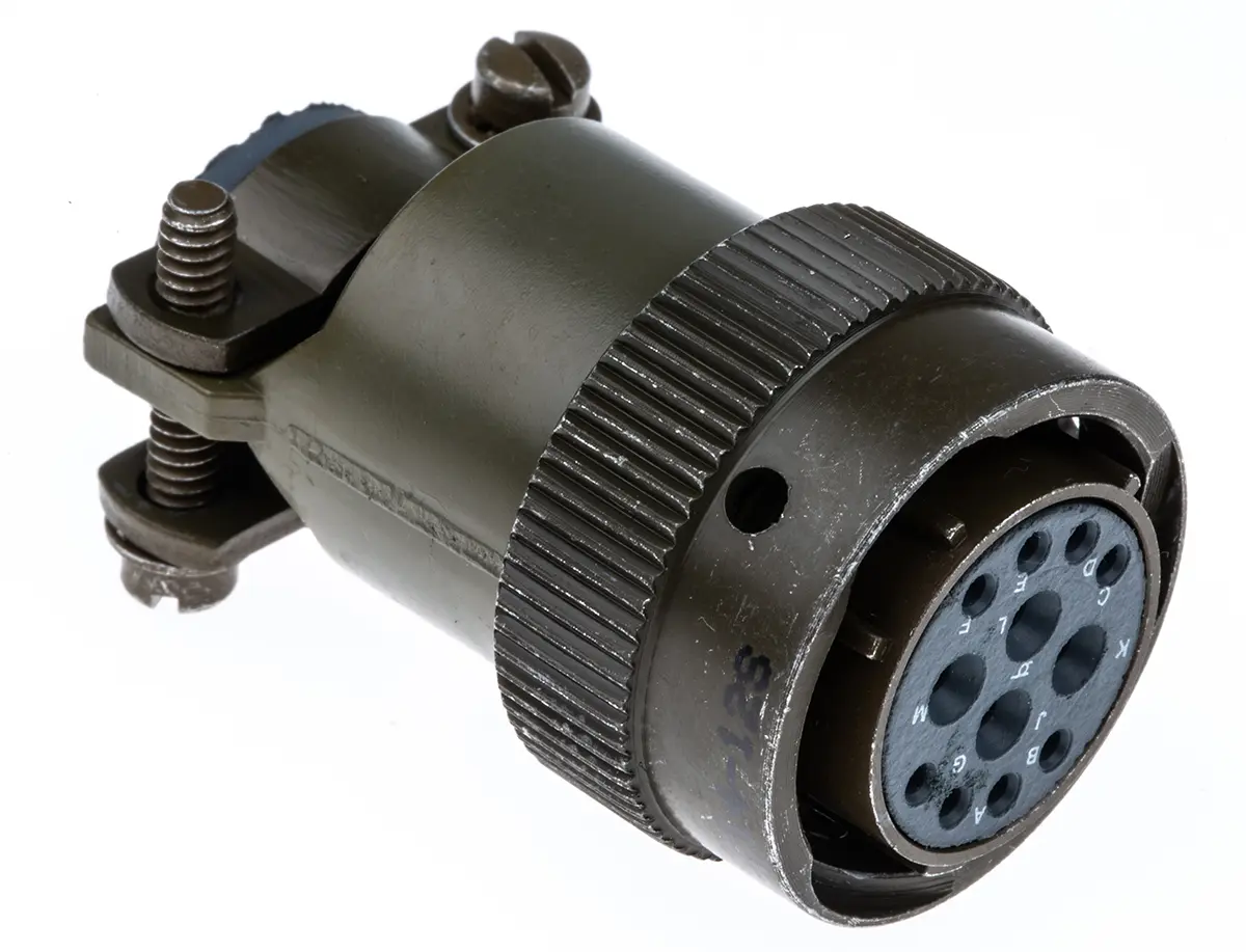 Produktfoto 1 von ITT Cannon, KPT Kupferlegierung MIL-Spec Rundsteckverbinder Gerade, 12-polig, 850 V dc, Kabel, Gehäuse 14 Stecker,