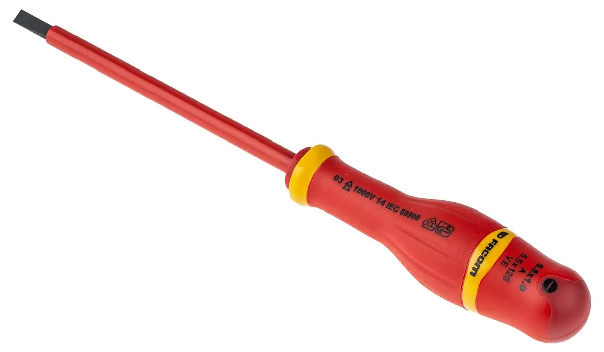 Produktfoto 1 von Facom VDE 1000V zugelassen Isoliert, Molybdänstahl, Chrom Vanadium Stahl, 235 mm / Klinge 125 mm