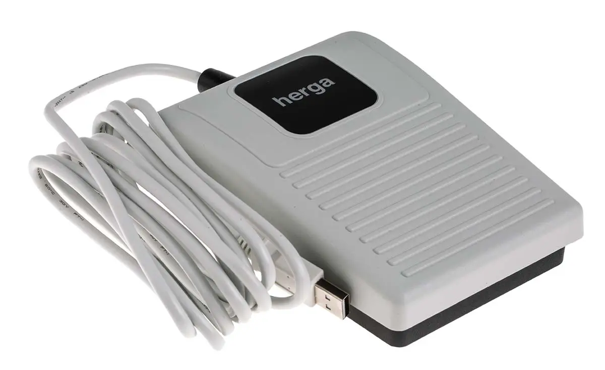 Produktfoto 1 von RS PRO Fußschalter, programmierbar über USB Typ Tast-Fußschalter Tastend, 1-poliger Schließer, 25 mA @ 5 V ac