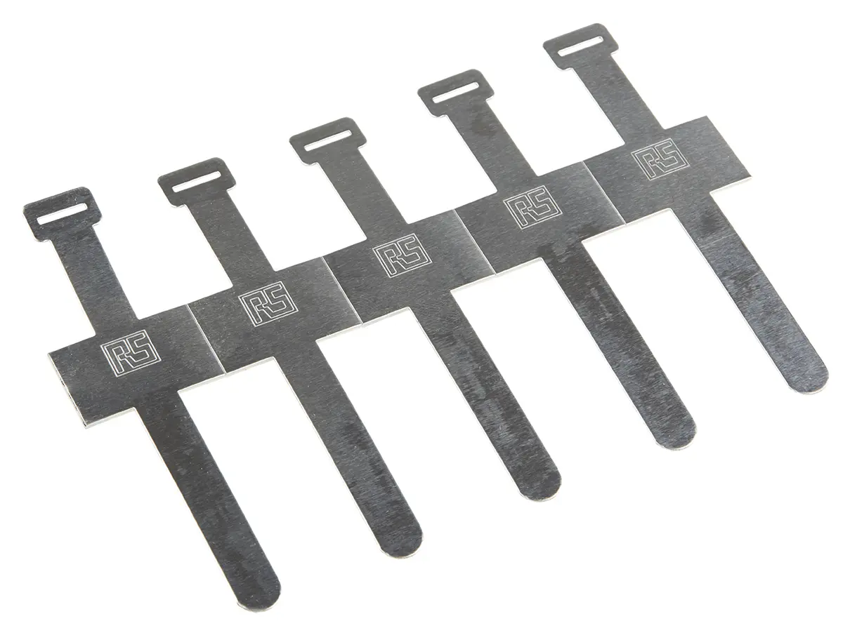 Produktfoto 1 von RS PRO Kabelhalter Schnallenbefestigung selbstklebend, Kabel-Ø 19.3mm Alu 25,4 mm x 8mm x 89mm