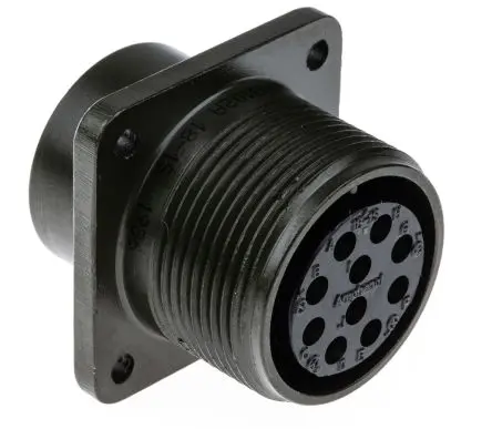 Produktfoto 1 von Amphenol Industrial, MS3102A Kupferlegierung MIL-Spec Rundsteckverbinder Gerade, 10-polig, 250 V ac, 700V dc,