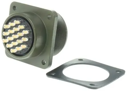 Produktfoto 1 von Amphenol Industrial, MS3102A Kupferlegierung MIL-Spec Rundsteckverbinder Gerade, 19-polig, 500 V ac, 700V dc,