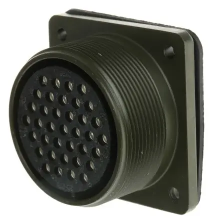Produktfoto 1 von Amphenol Industrial, MS3102A Kupferlegierung MIL-Spec Rundsteckverbinder Gerade, 37-polig, 500 V ac, 700V dc,