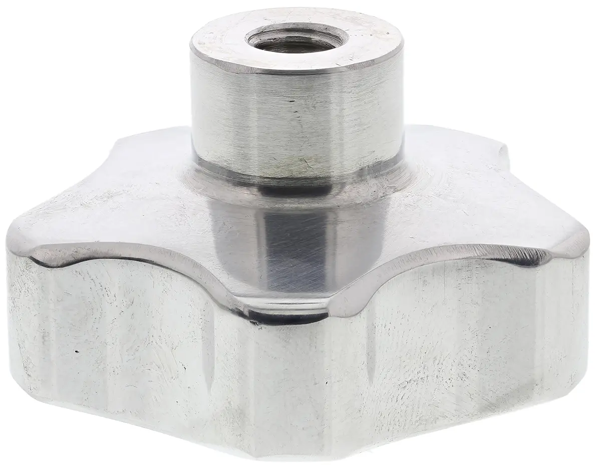Produktfoto 1 von RS PRO Feststellschraube Silber Aluminium x 22 mm Drehknopf, mit Gewindebohrung Ø 50 mm