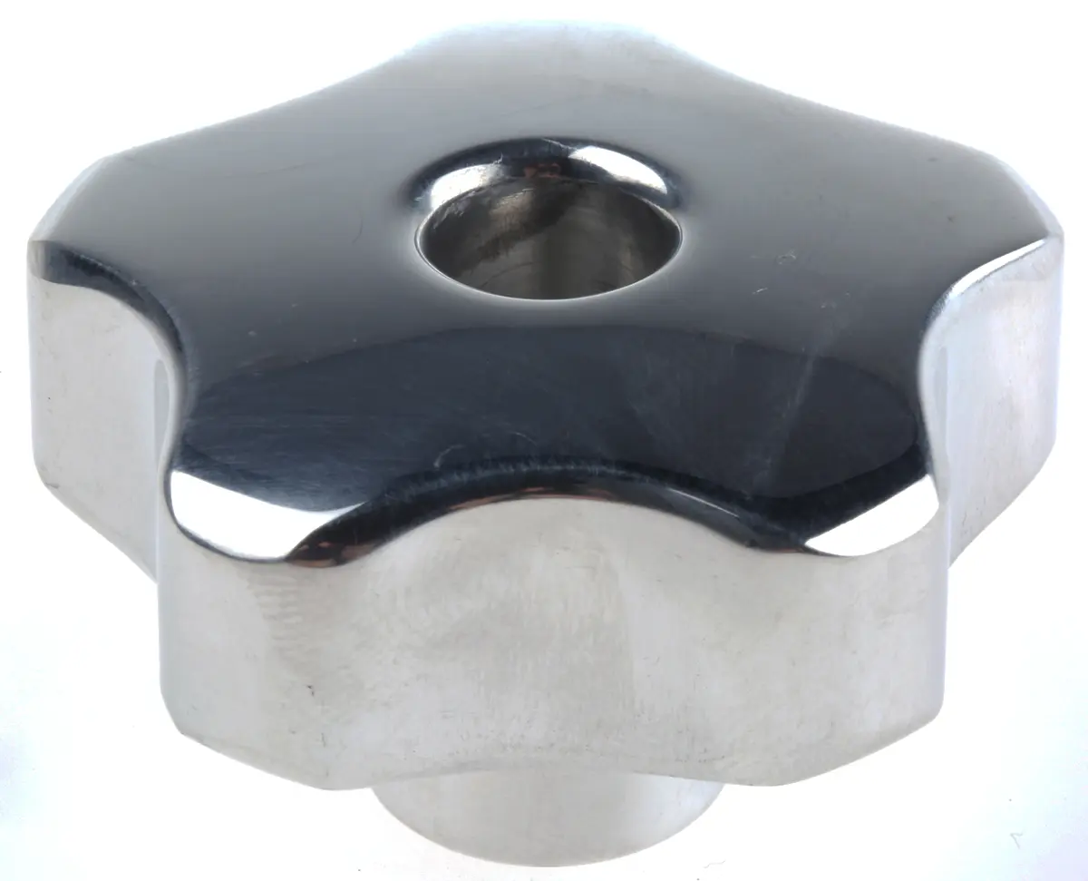 Produktfoto 1 von RS PRO Feststellschraube Silber M10 Aluminium x 22 mm Drehknopf, mit Gewindebohrung Ø 50 mm