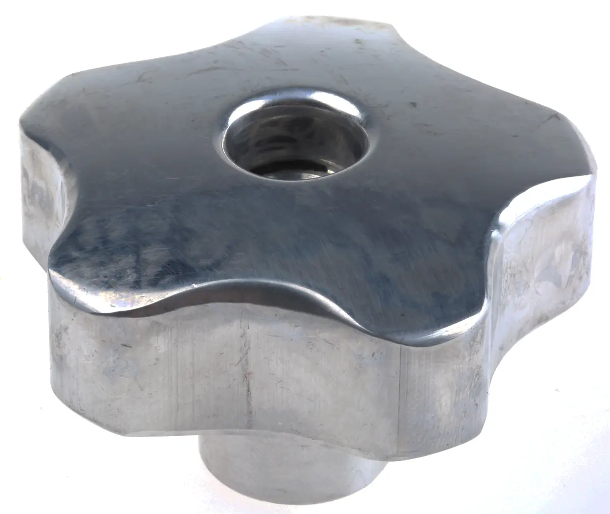 Produktfoto 1 von RS PRO Feststellschraube Silber Aluminium x 30 mm Drehknopf, mit Gewindebohrung Ø 60 mm