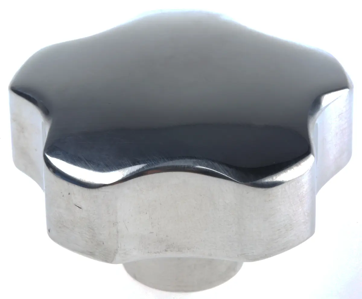 Produktfoto 1 von RS PRO Feststellschraube Silber Aluminium x 25 mm Drehknopf, mit Gewindebohrung Ø 50 mm