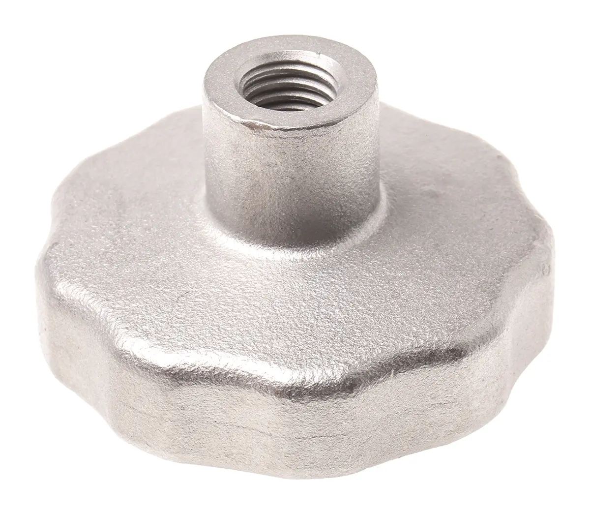 Produktfoto 1 von RS PRO Feststellschraube Silber M6 Edelstahl 304 x 32 mm Drehknopf, mit Gewindebohrung Ø 60 mm