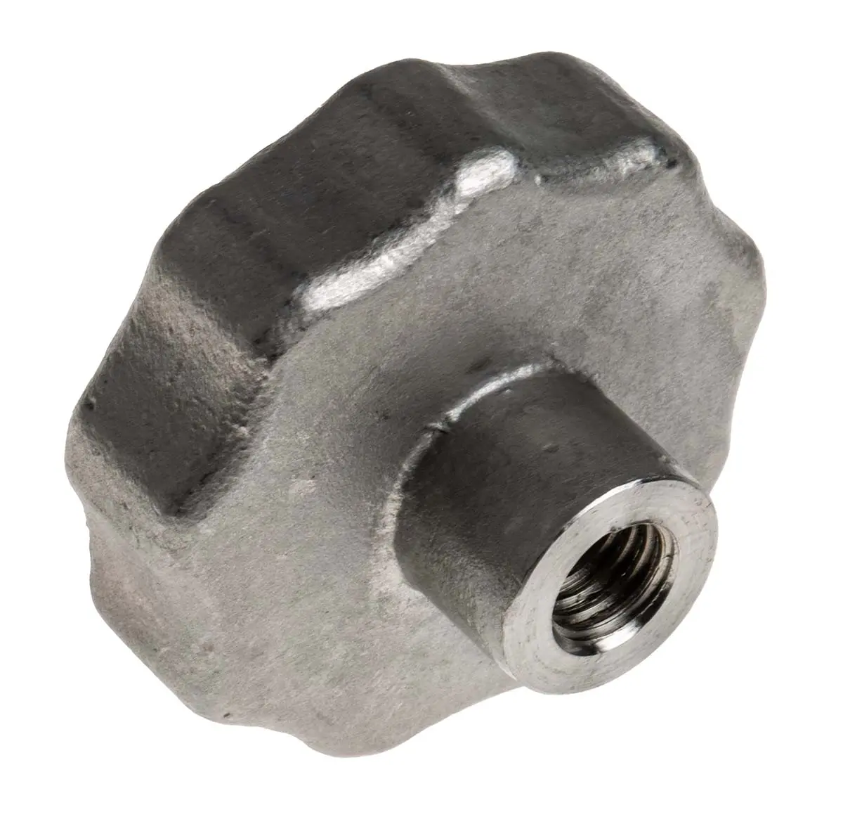 Produktfoto 1 von RS PRO Feststellschraube Silber M10 Edelstahl x 22 mm Drehknopf, mit Gewindebohrung Ø 50 mm