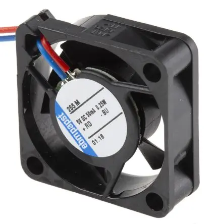 Produktfoto 1 von ebm-papst 250 Axiallüfter, Hülse, 5V dc / 200 mW, 6500 U/min, 2.3 m³/h IP20 25 mm 25mm 8 mm